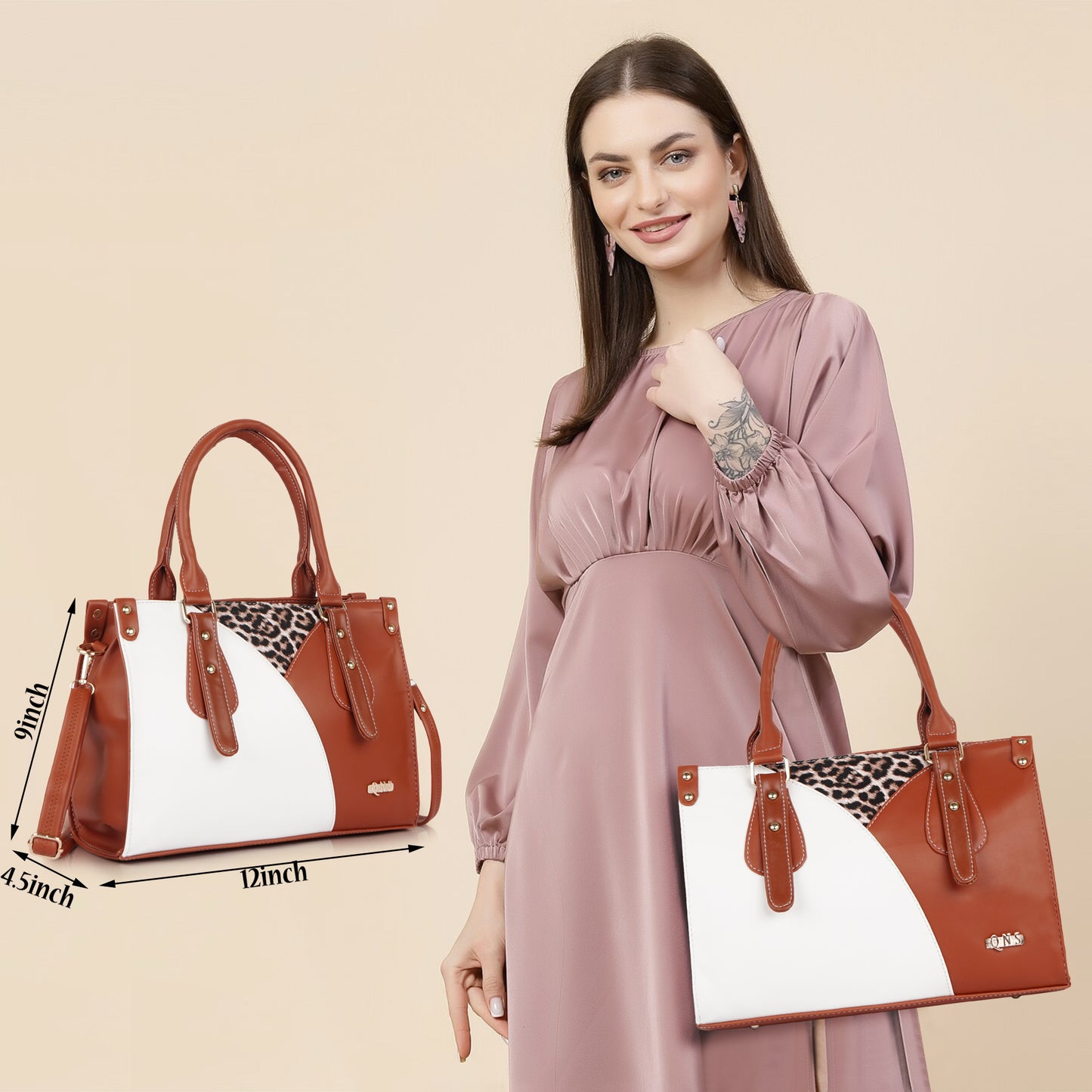 Naira Handbag – Luxe Leopard Panel